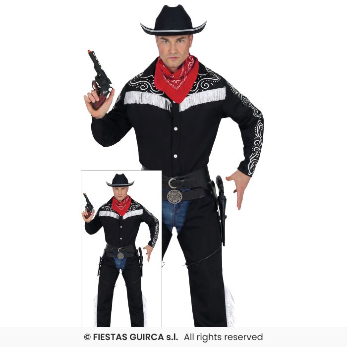 Mens Cowboy Costume Wild West Western Rodeo Fancy Dress Outfit Adults