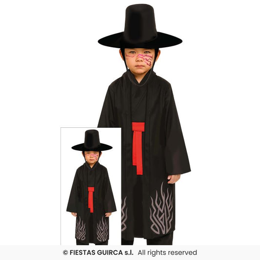 Black Demon Undertaker Childrens Fancy Dress Costume Halloween Outfit Age 3-12