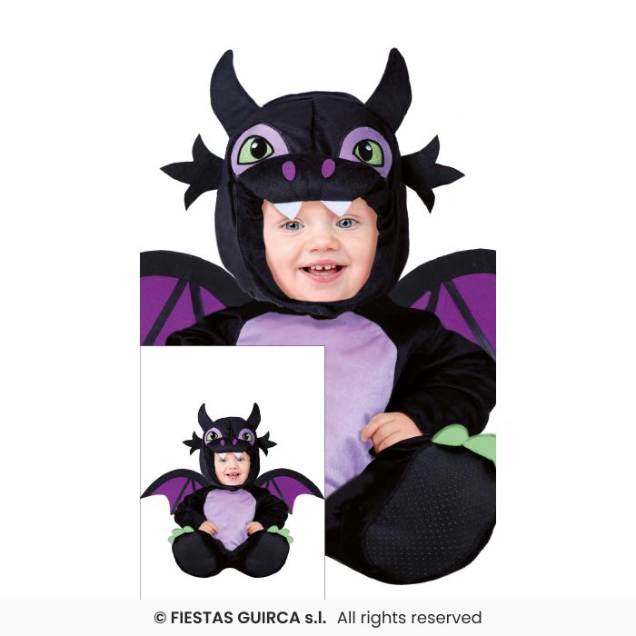 Black Dragon Costume Toddlers Halloween Fancy Dress Outfit Wild Dragons Age 1-2