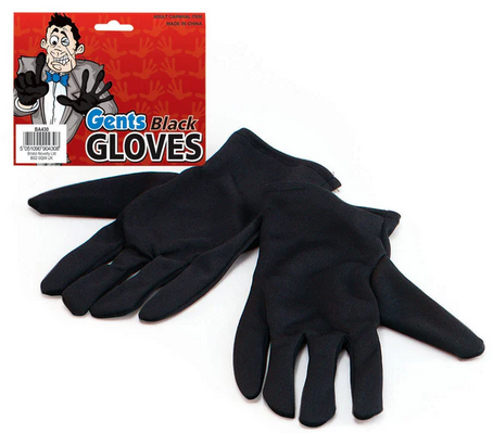 Black Gloves Magician Novelty Fancy Dress Halloween Adults Black Gloves