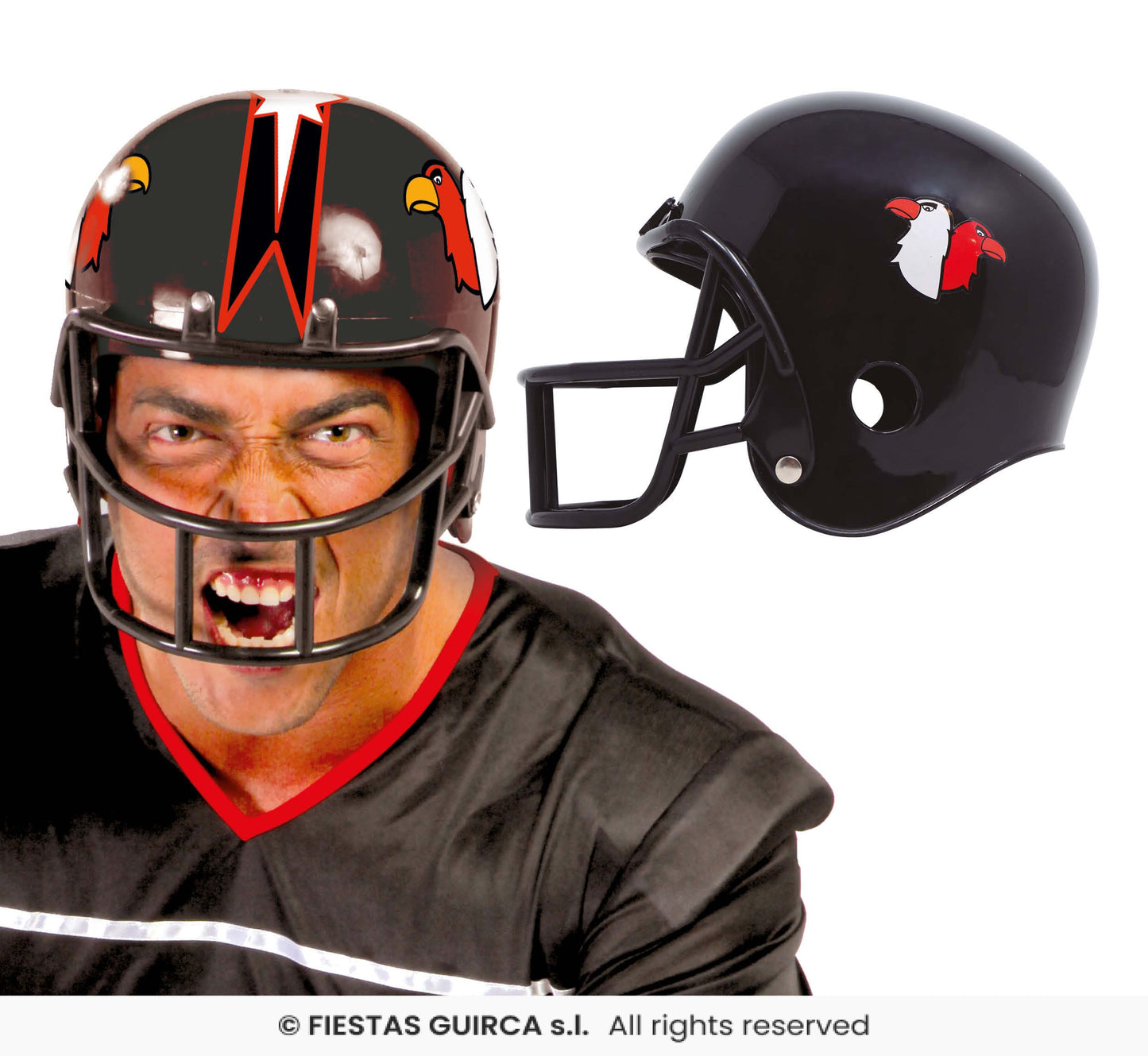 American Football Helmet Adults Fancy Dress Accessory Footballer Mens