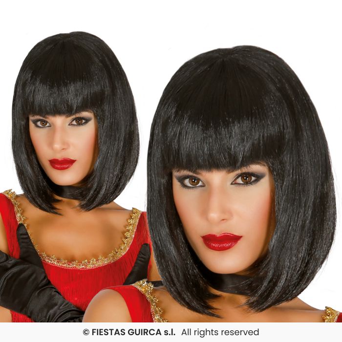 Ladies Short Bob Wig Adults Fancy Dress Glamour Wig Short Fringed Wig