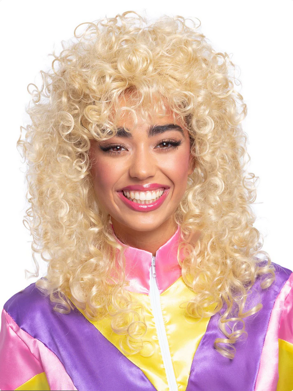 Adult Boogie Babe Wig 60s 70s 80s Fancy Dress Costume Ladies Womens New