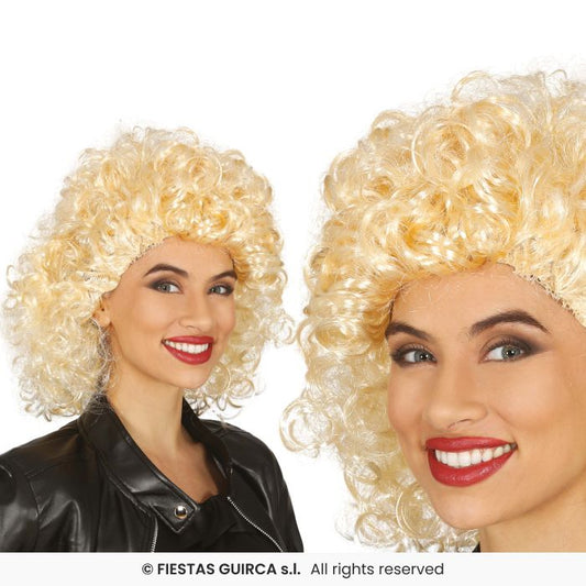 Long Blonde Curly Wig Ladies Tight Curls Fancy Dress Accessory Disco Retro