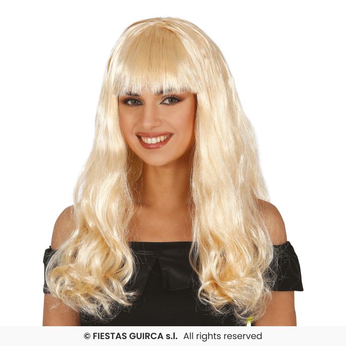 Ladies Long Curly Wig With Fringe Colour Fancy Dress Wig Adults