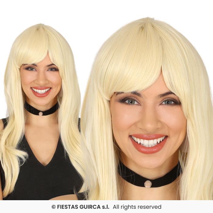 Extra Long Blonde Wig Deluxe Quality Ladies Fancy Dress Blonde Fringed Wig