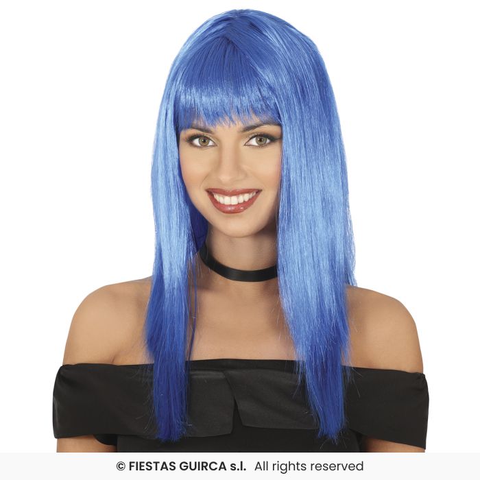 Ladies Long Straight Wig With Fringe Colour Fancy Dress Wig Adults 120gram