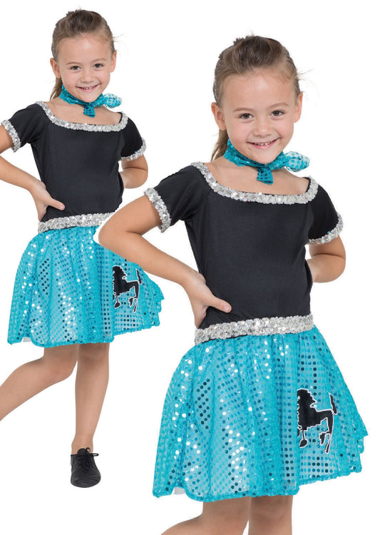 Rock ‘n’ Roll Sequin Dress Turquoise