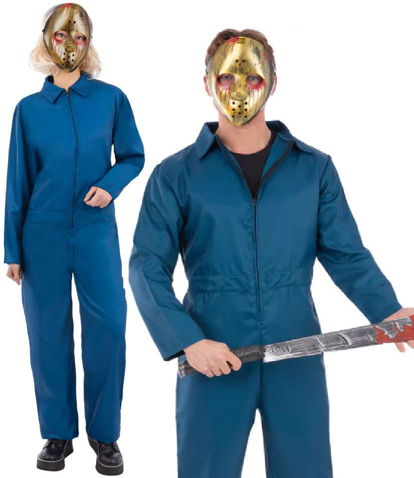 Navy Boiler Suit Costume Blue Overalls Jumpsuit Fancy Dress Costume Jason