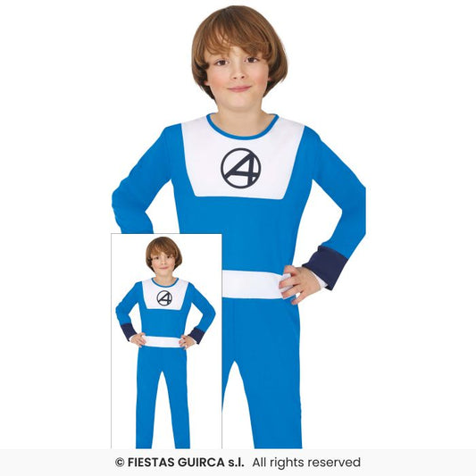 Blue Hero Costume Film Star Kids Fancy Dress Outfit Book Day Girls Boys Age 3-12