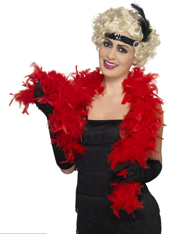 Red Feather Boa Ladies Rocky Horror Fancy Dress Accessory 50g 150cm