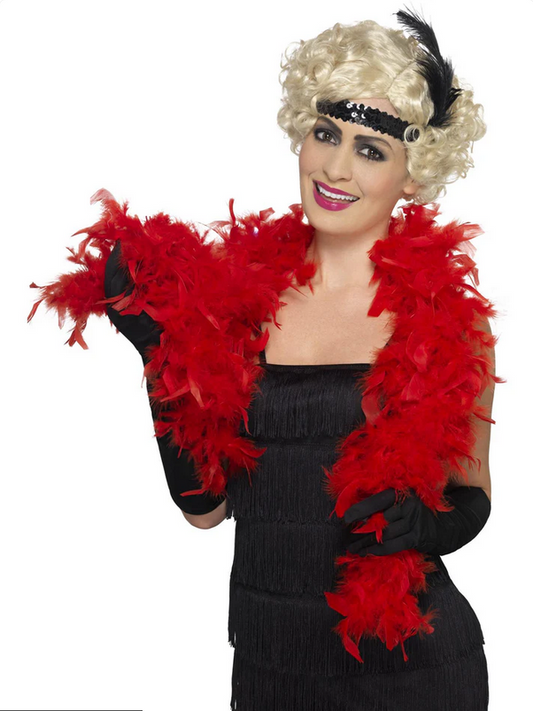 Red Feather Boa Ladies Rocky Horror Fancy Dress Accessory 50g 150cm