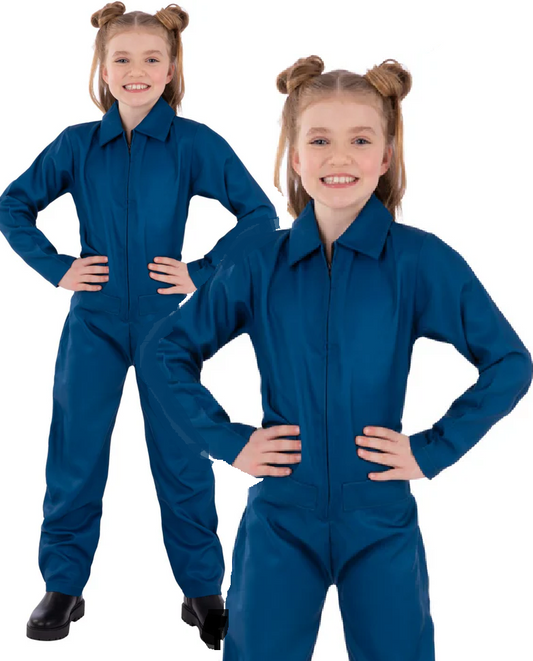 Navy Boiler Suit Kids Halloween Navy Overalls Myers Fancy Dress Outfit Boys Girls