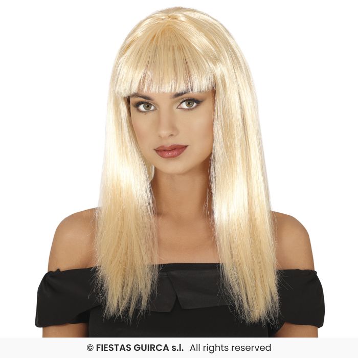 Ladies Long Straight Wig With Fringe Colour Fancy Dress Wig Adults 120gram