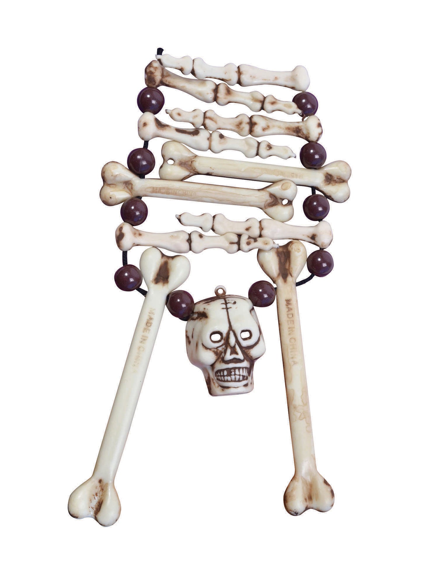 Skeleton Bone Necklace Voodoo Halloween Cavegirl Fancy Dress Accessory