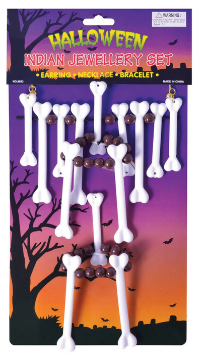 Bone Necklace Jewellery Set Cave Woman Fancy Dress Earrings Necklace Bracelet