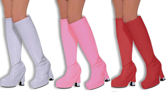 GoGo Boot Tops Ladies 60s 70s Fancy Dress Accessory Hippy Retro Hippie Disco