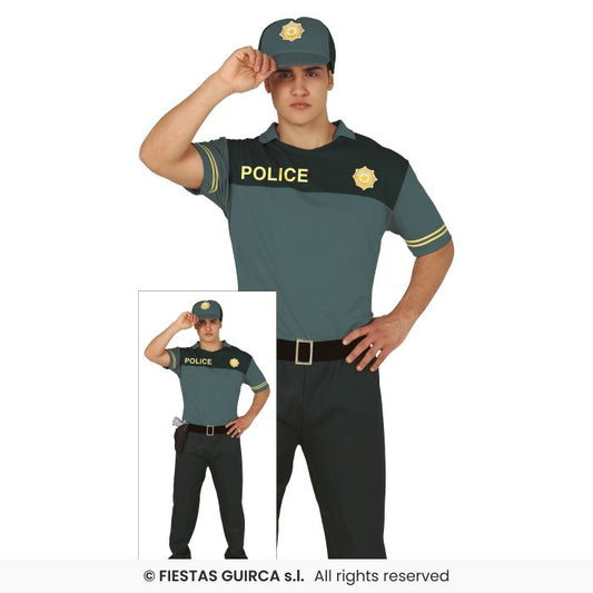 Border Police Policeman Costume Mens Police Officer Fancy Dress Outfit Adults M-XL