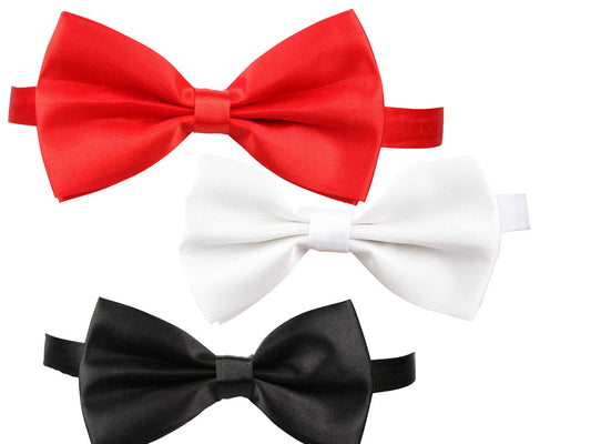 Satin Bow Tie Showtime Mens Ladies Fancy Dress Accessory 3 Colours