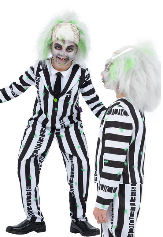 Beetlejuice Costume Boys Halloween Licensed Fancy Dress Outfit Kids