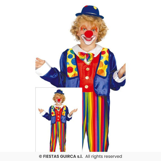Boys Clown Jumpsuit Costume Colourful Circus Kids Fancy Dress Outfit Age 3-12