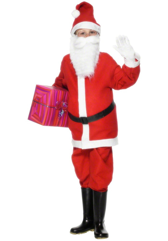 Christmas Santa Kids Boys Fancy Dress Xmas Party Costume Outfit 4-12 Years