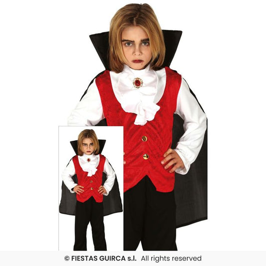 Boys Vampire Costume Classic Dracula Halloween Fancy Dress Outfit Kids Aged 3-12