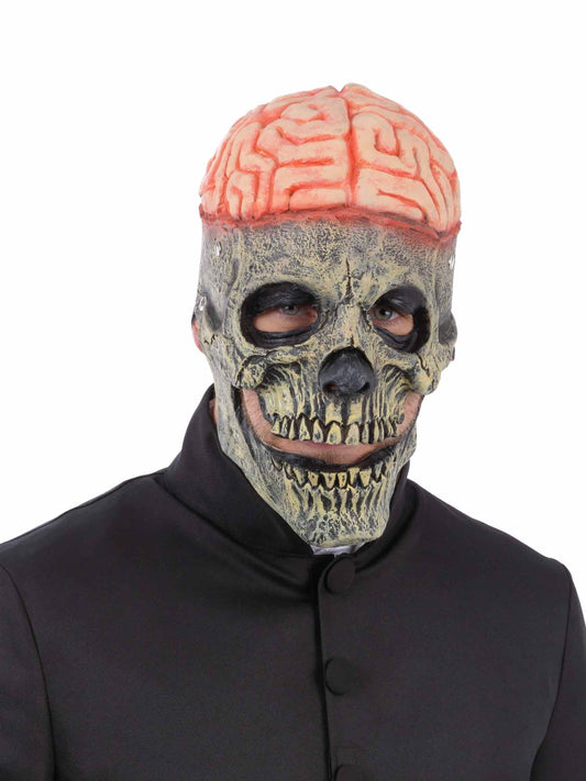 Exposed Brain Skull Latex Mask Adults Halloween Skeleton Mask With Moving Mouth