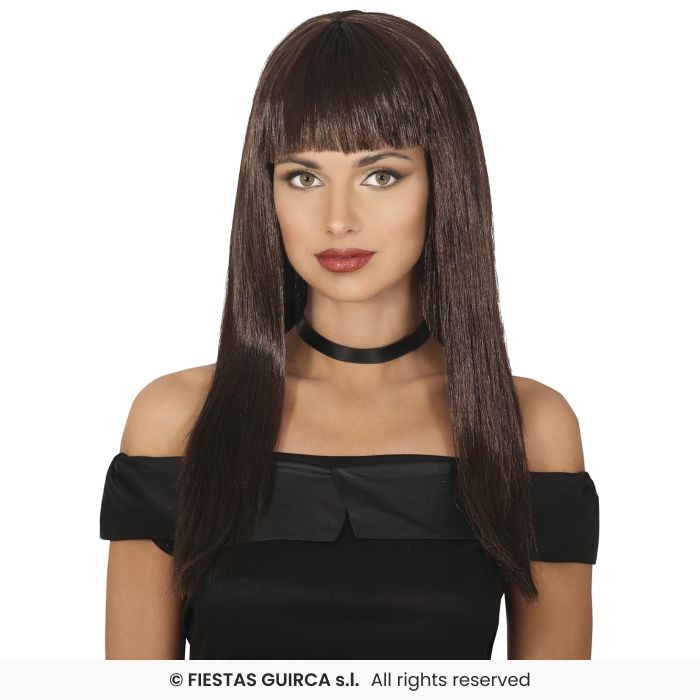 Ladies Long Straight Wig With Fringe Colour Fancy Dress Wig Adults 120gram