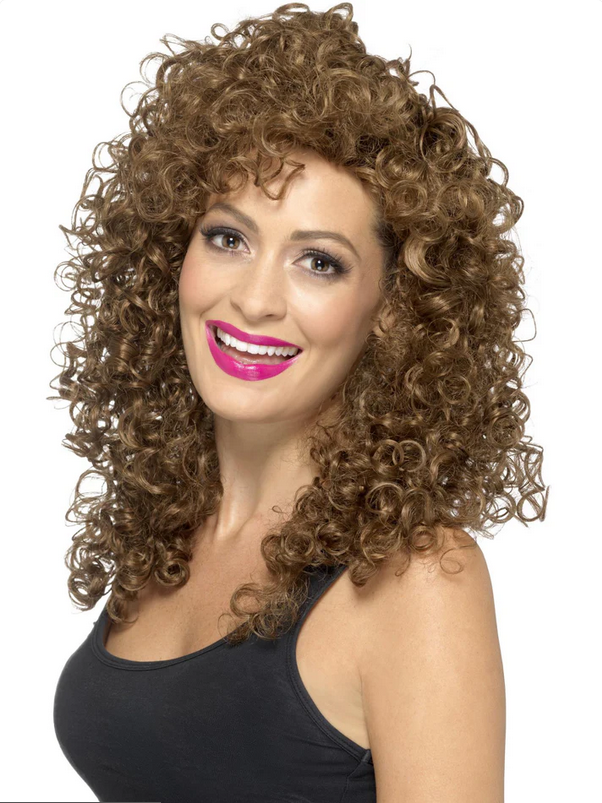 Adult Boogie Babe Wig 60s 70s 80s Fancy Dress Costume Ladies Womens New