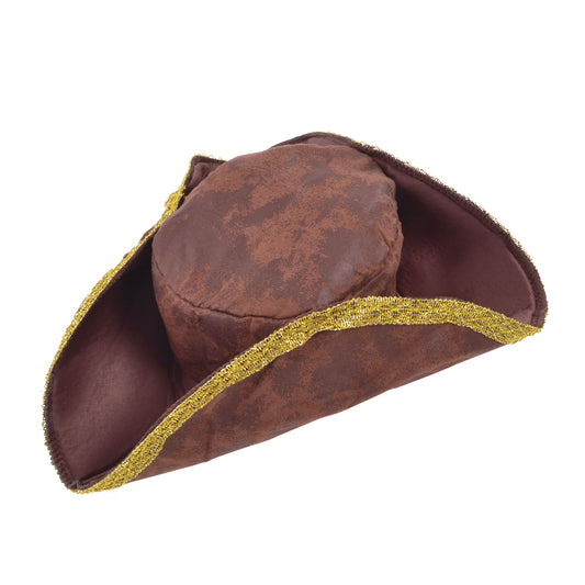 Tricorn Hat Brown Distressed