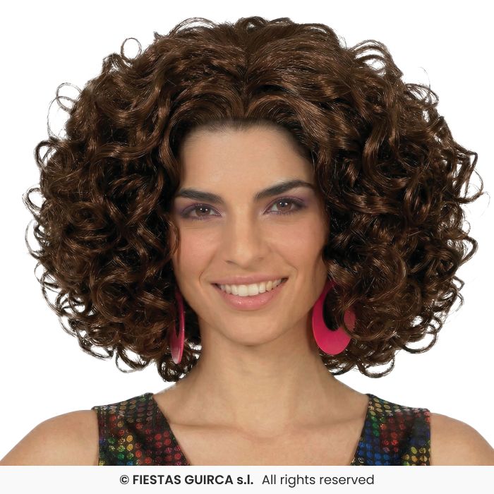 Mid Length Curly Wig Ladies 80s Perm Wig Fancy Dress Accessory Adults
