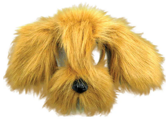Brown Shaggy Dog Mask With Sound Adults Fancy Dress White Dog Mask