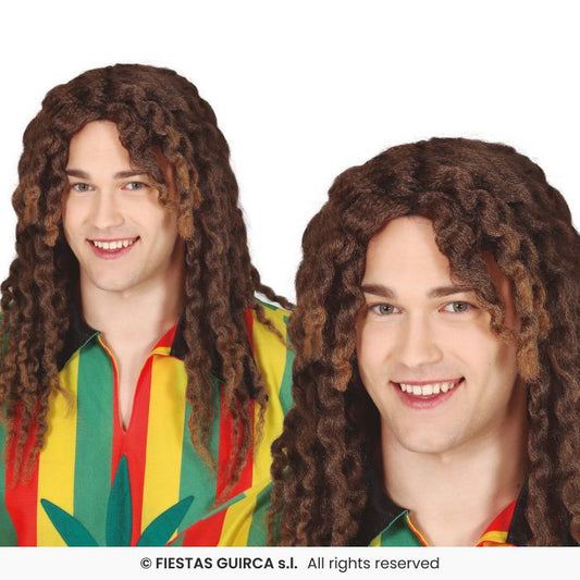 Brown Dreadlock Wig Mens Rasta Jamacian Fancy Dress Accessory Adults