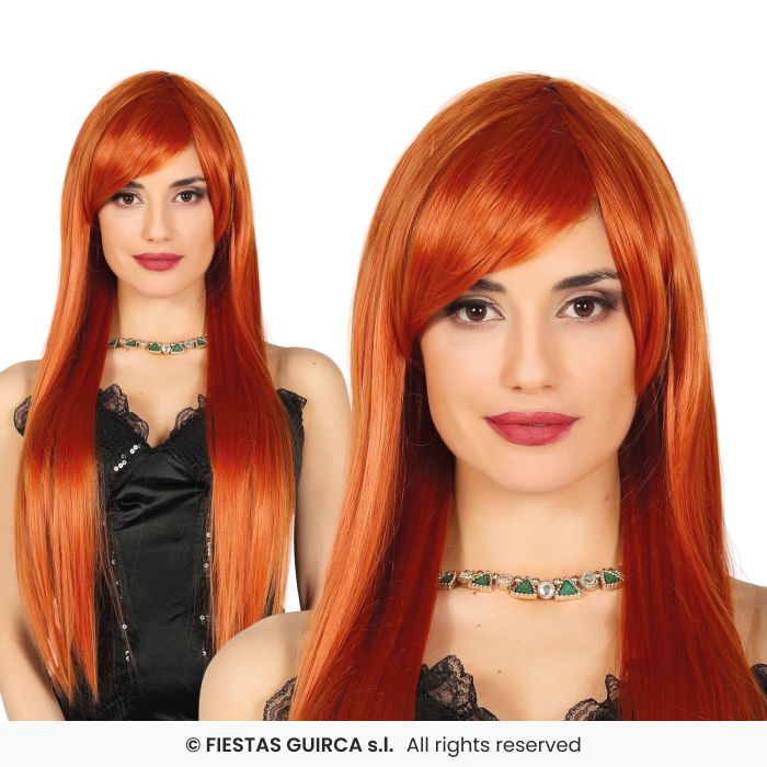 Ladies Long Straight Wig With Fringe Colour Fancy Dress Wig Adults