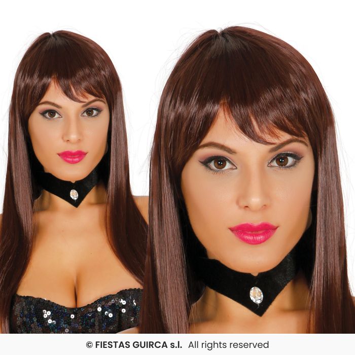Ladies Long Straight Wig With Fringe Colour Fancy Dress Wig Adults