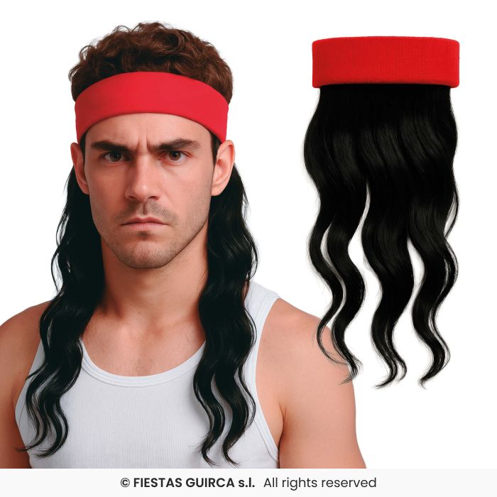 Brown Wig With Headband Adults Fancy Dress Accessory Mens