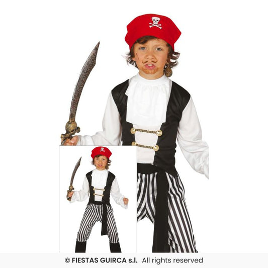 Buccaneer Pirate Kids Pirates Fancy Dress Costume Deluxe Boys Girls Age 3-13