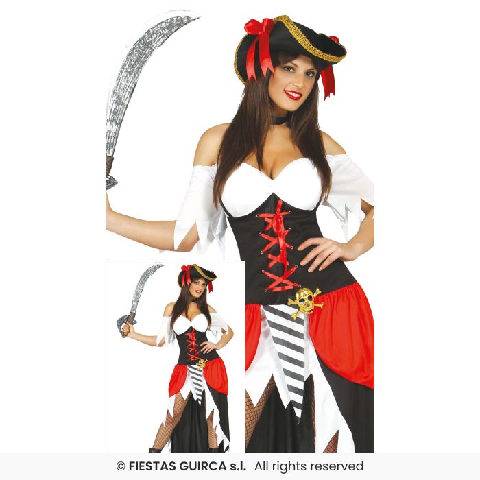Buccaneer Pirate Ladies Pirates Fancy Dress Costume Hallowee Outfit Adults Age 8-18