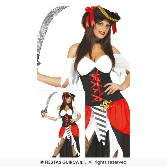 Buccaneer Pirate Ladies Pirates Fancy Dress Costume Hallowee Outfit Adults Age 8-18