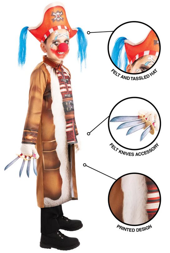 Buggy The Clown Costume Kids TV Series Fancy Dress Halloween Outfit Age 7-13