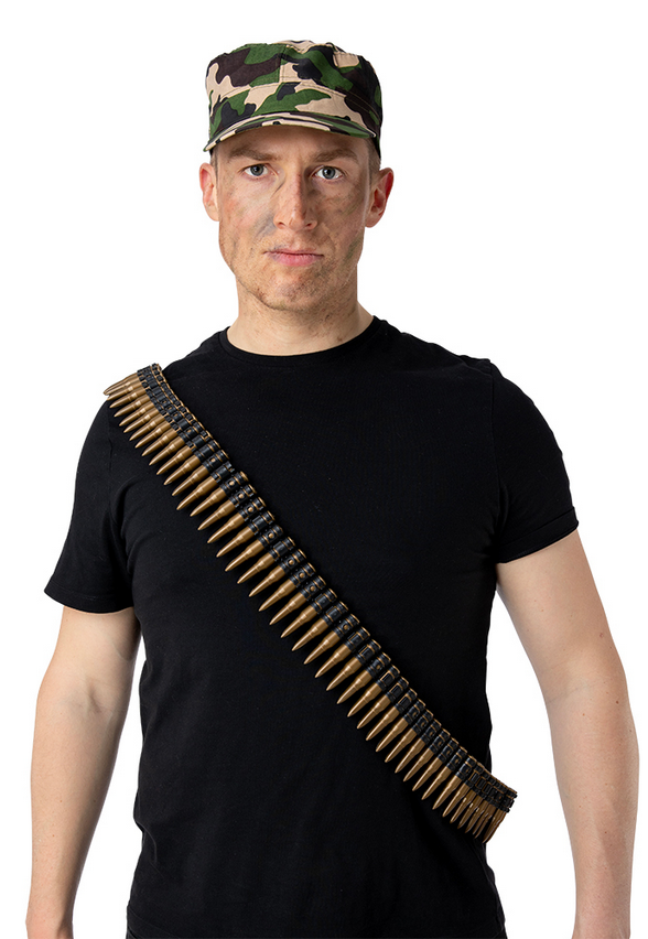 Bullet Belt 96 Bullets Adults Army Military Weapon Fancy Dress Accessory Prop