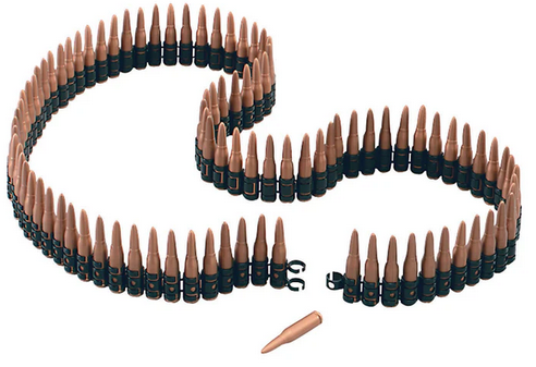 Bullet Belt 5' Long Plastic Army Military Fancy Dress Prob Mens Ladies Accessory