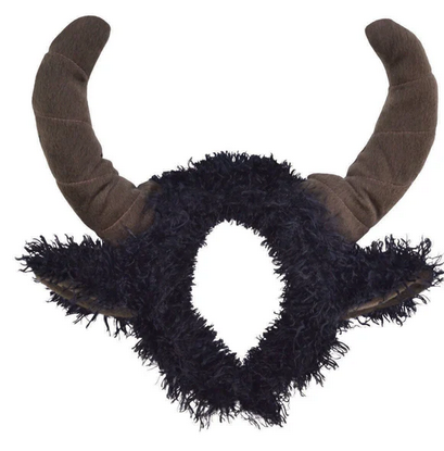 Bull Horns Adults Wild Animal Furry Bull Cow Horns Fancy Dress Accessory