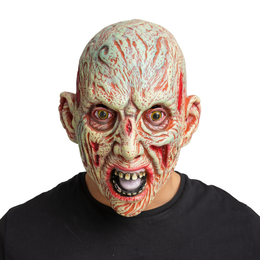 Burned Man Latex Mask Halloween Adults Freddy Style Fancy Dress Accessory