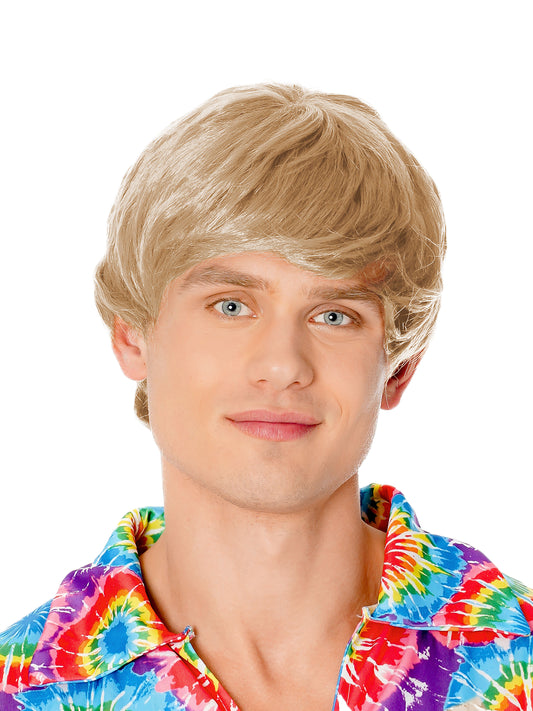 Male Wig 60s Blonde Adults Mens Short Blonde Wig Disco 70s Hippie