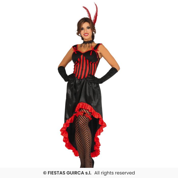 Showgirl Burlesque Ladies Fancy Dress Costume Can Can Adults Dancer UK 8-18