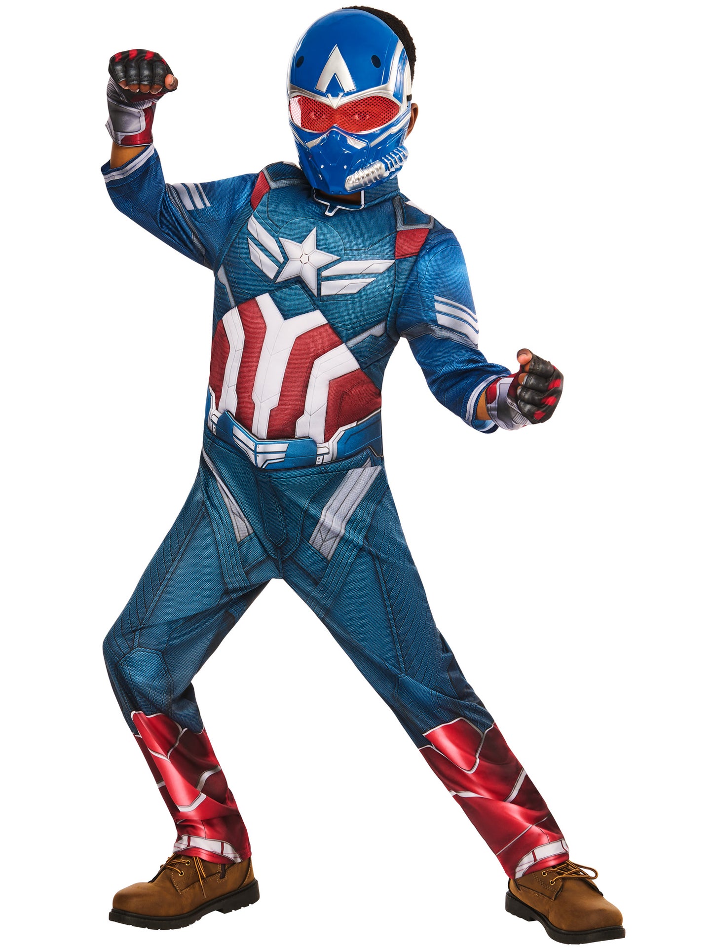 Captain America Deluxe Kids Costume Marvel Superhero Fancy Dress Outfit + Mask