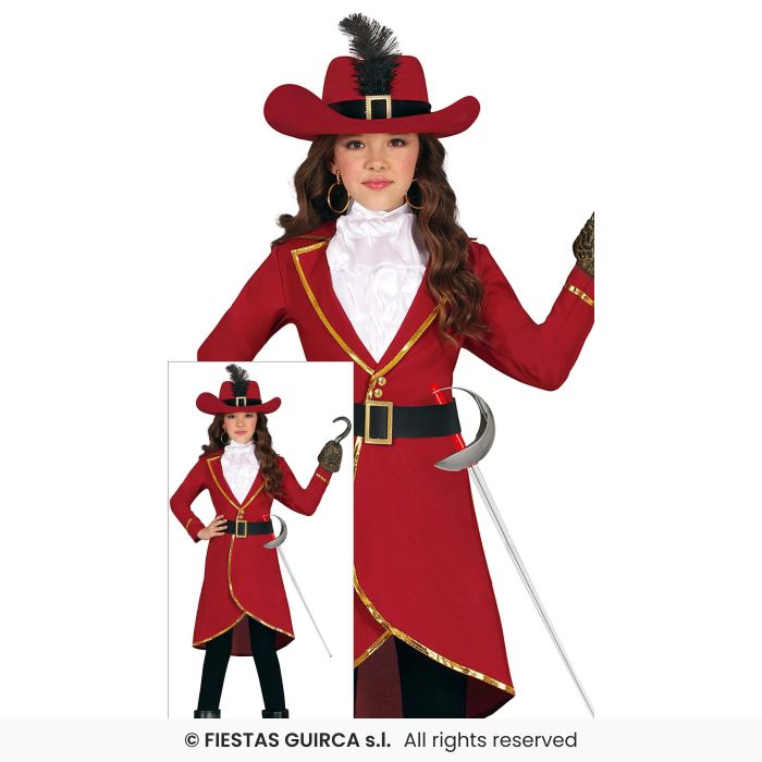 Captain Corsair Pirate Deluxe Pirates Fancy Dress Costume Book Day Kids Outfit Age 3-13