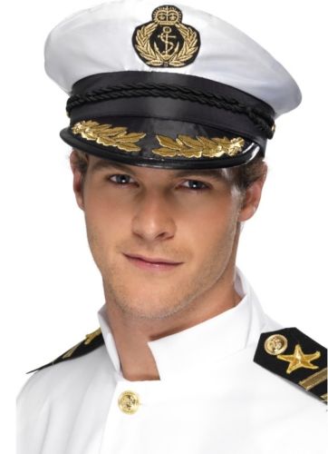 White Captains Hat Officer Gentleman